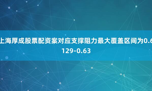 上海厚成股票配资案对应支撑阻力最大覆盖区间为0.6129-0.63